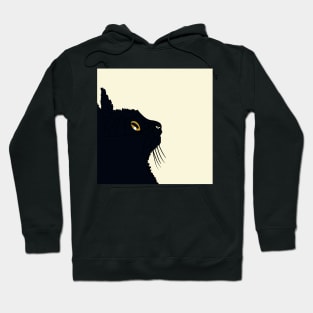 Little black cat looking up Hoodie